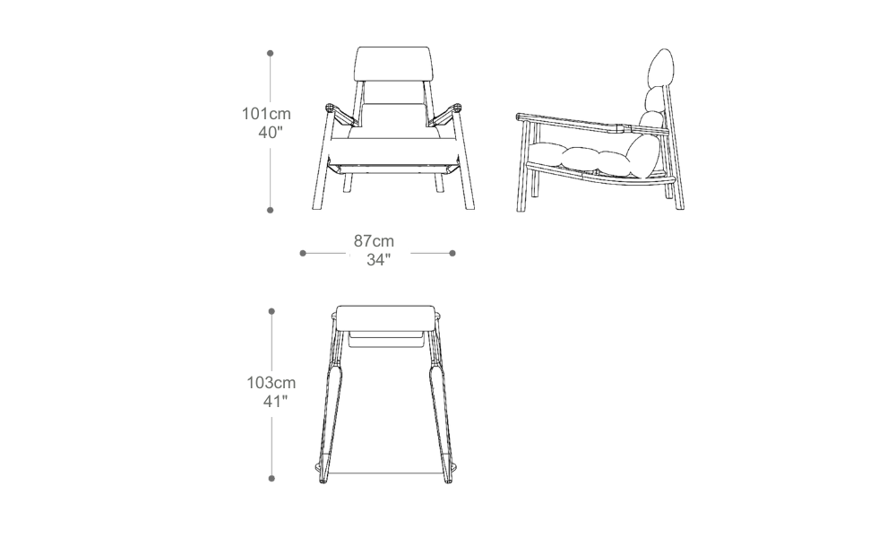 Image of the main dimensions of the product
